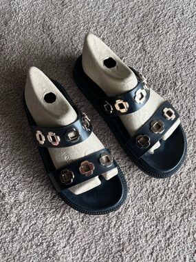 NWT Black Nicole Miller Women's Slide Sandals